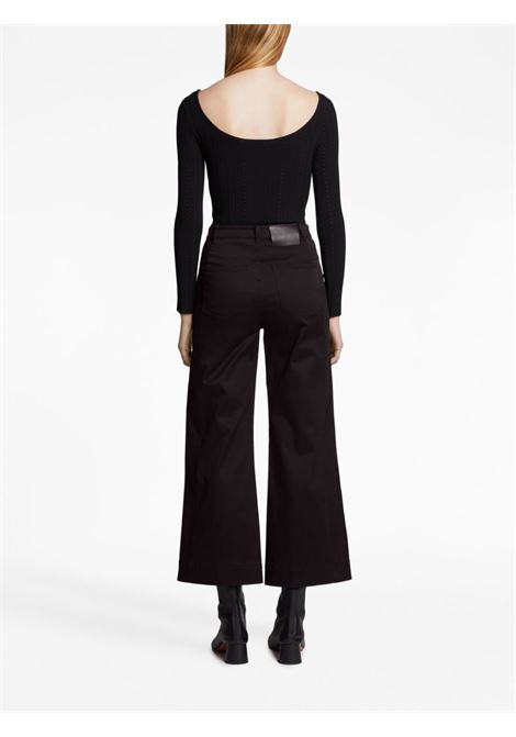 Black high-waisted cropped trousers - women PROENZA SCHOULER WHITE LABEL | WL2326166001